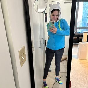 **one of a kind!!** Adventure Time Finn Hoodie w/ ears! (S)